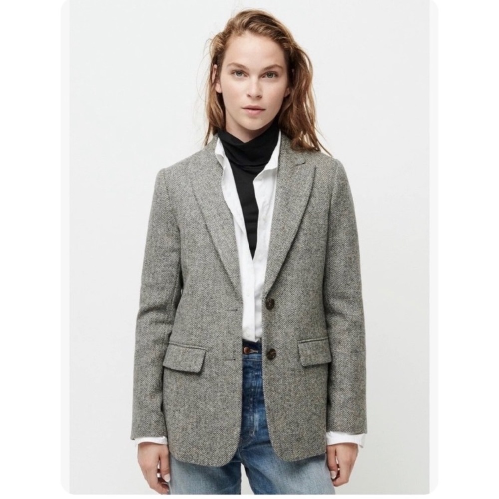 J.Crew Sommerset Blazer graphite English wool herringbone K0030 Jacket Sz 6